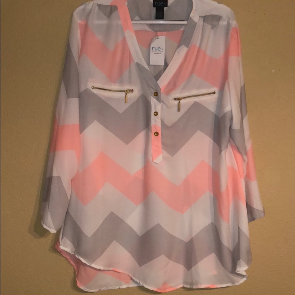 Plus size chevron pattern shirt